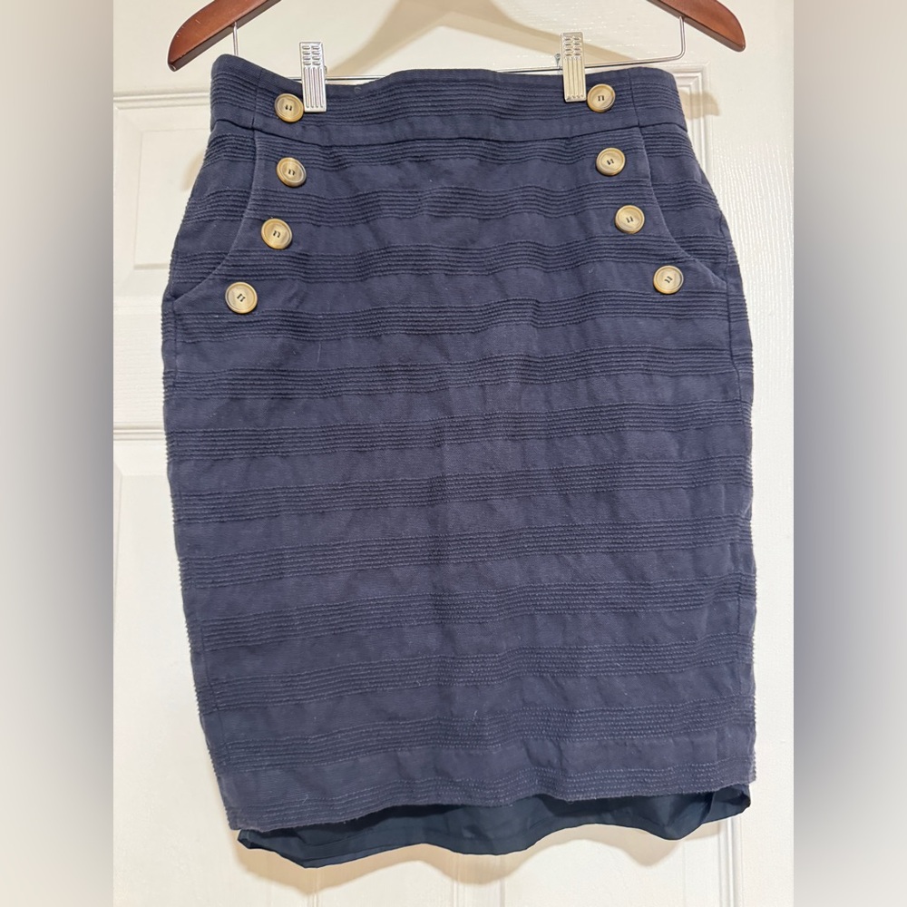 LOFT Sailor Navy Button-Accent Women's Skirt